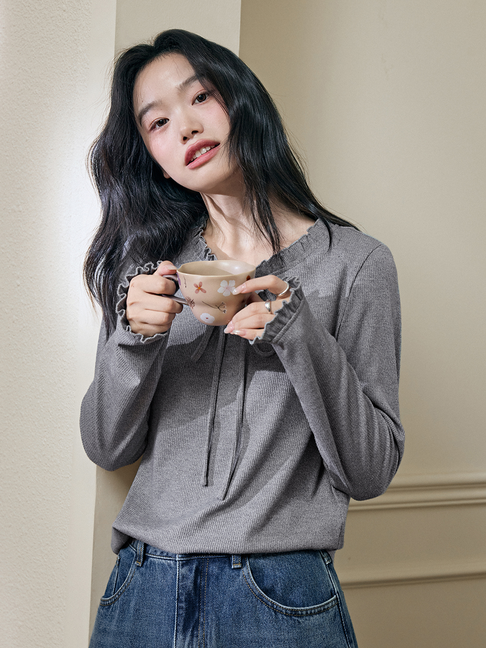 Ruffle Ribbon Top – KUOSE.com