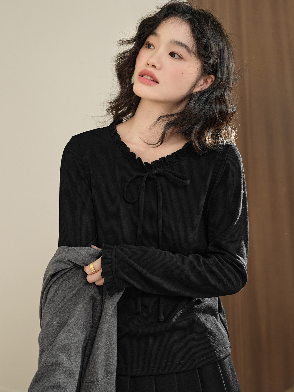 Ruffle Ribbon Top – KUOSE.com Ruffle Ribbon Top – KUOSE.com