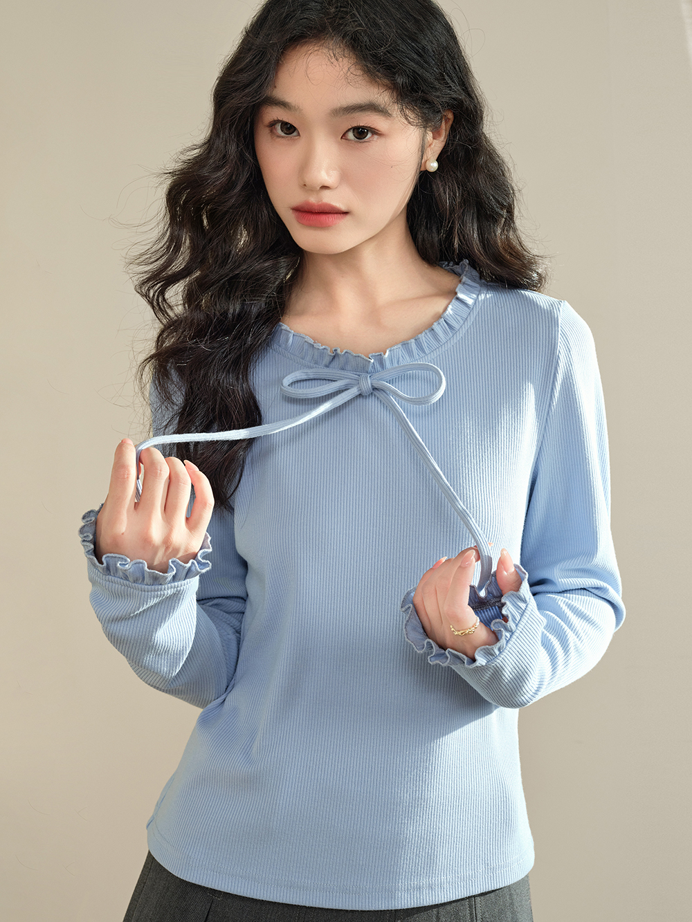 Ruffle Ribbon Top – KUOSE.com Ruffle Ribbon Top – KUOSE.com