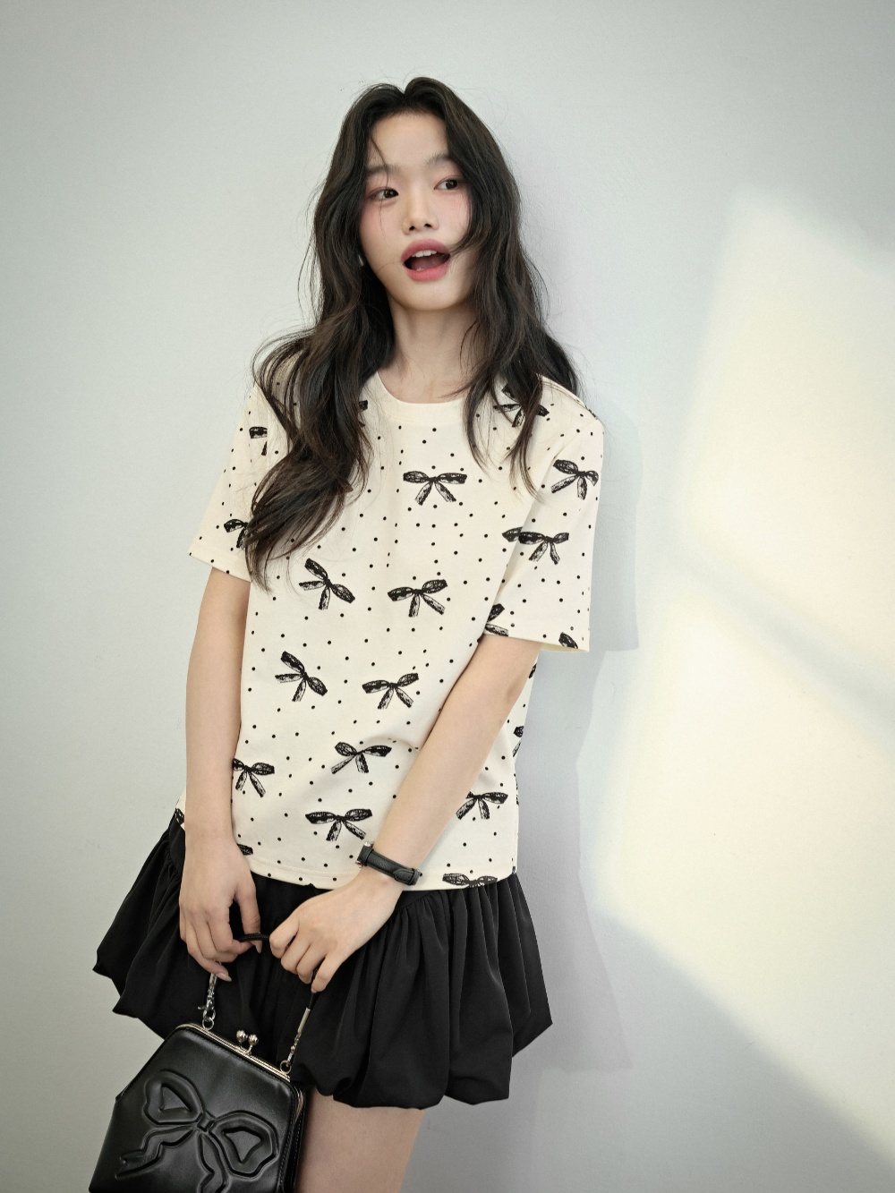 日本未入荷 KUOSE★リボン×ドット柄ガーリープリントTシャツ リボンドットTシャツ – KUOSE.com