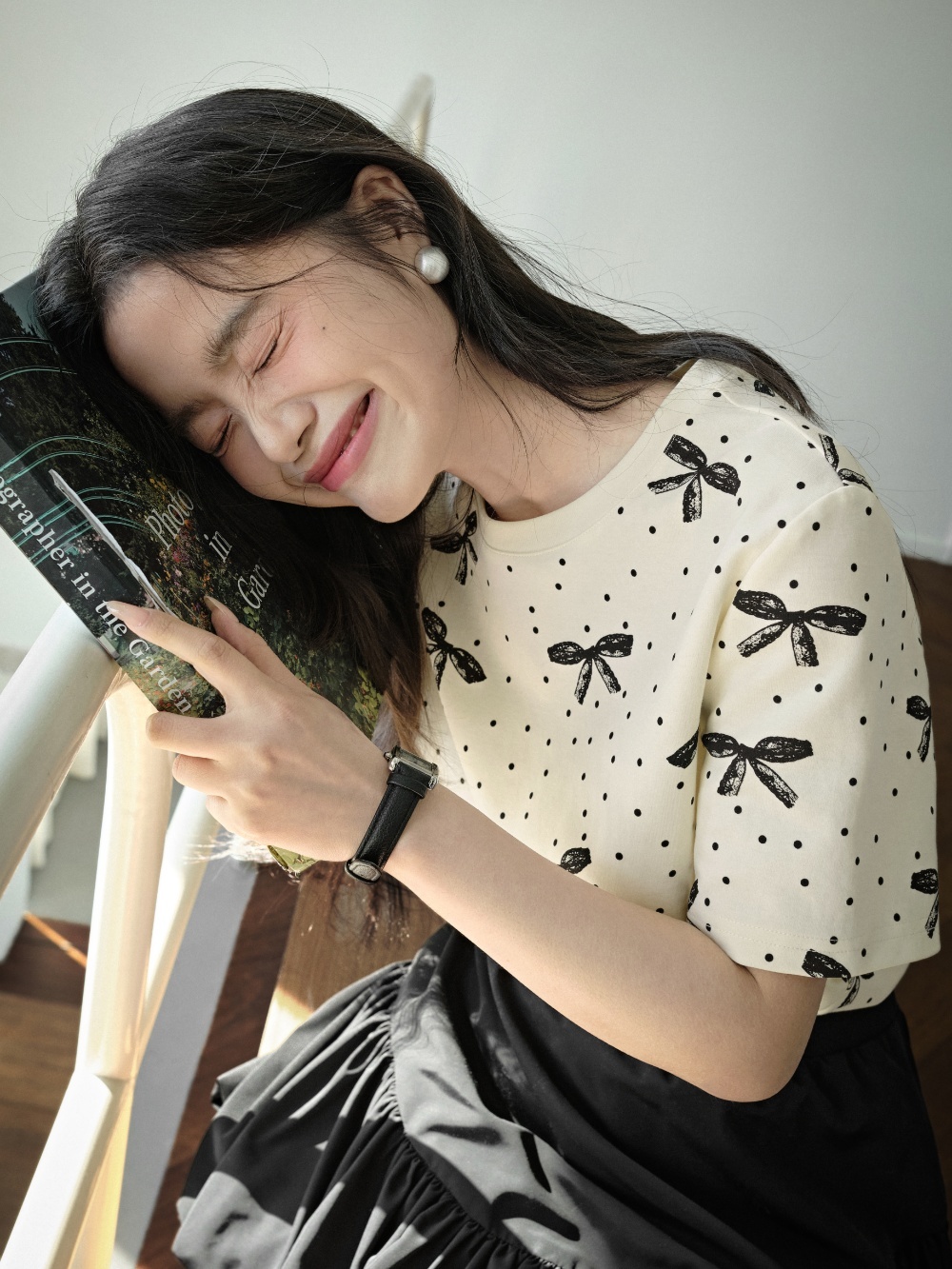 日本未入荷 KUOSE★リボン×ドット柄ガーリープリントTシャツ リボンドットTシャツ – KUOSE.com