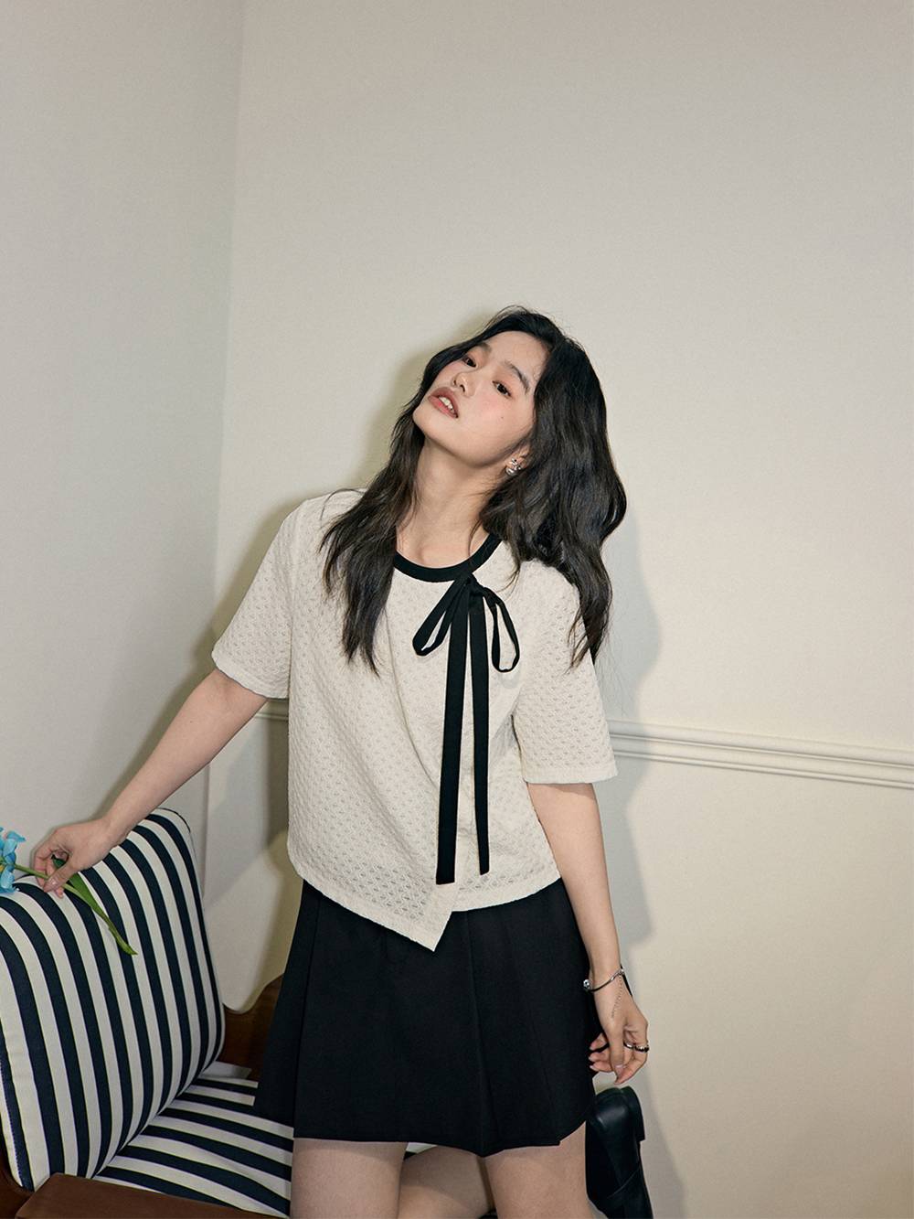 Amazon.com: Sweejim Fashion Bow-Tie Solid Chiffon Blouses