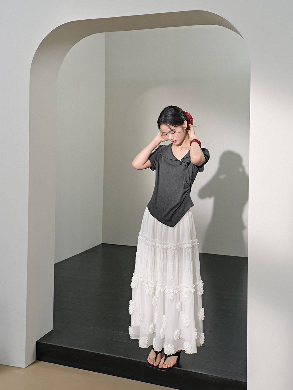 【CAYL】25ss dambi short sleeve Asymmetrical Hem Top – KUOSE.com