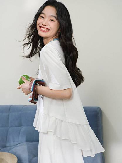Layered Hem T-shirt – KUOSE.com Layered Hem T-shirt – KUOSE.com