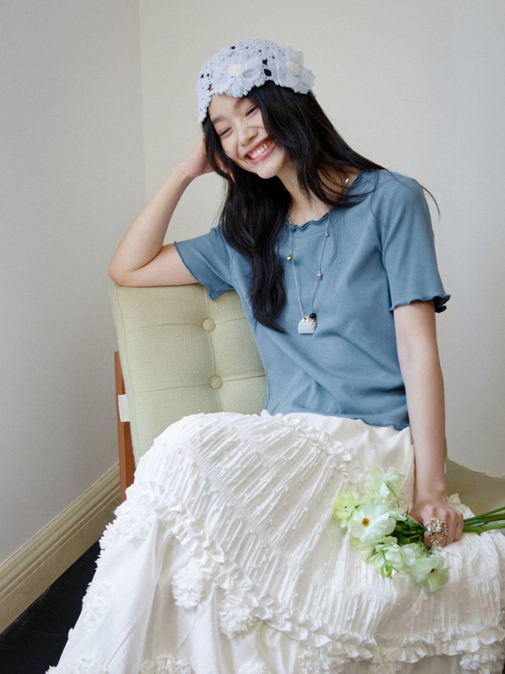 【25SS新品】Hiand frill cup in ribbed knit 25SS新品】Hiand frill cup in ribbed knit frill cup in ribbed