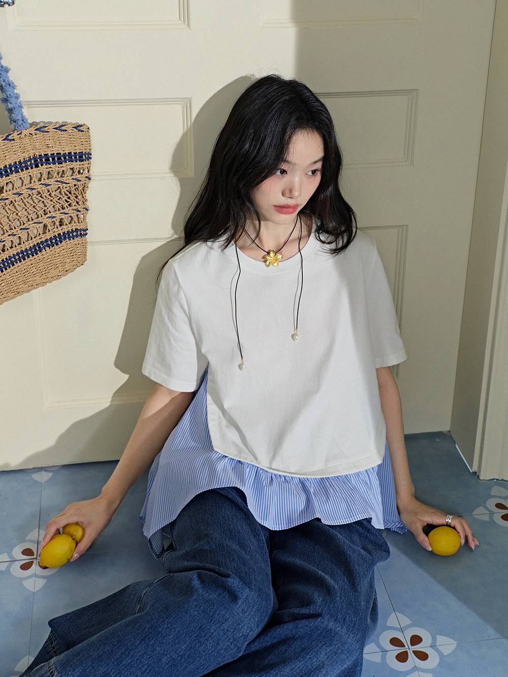 Layered Hem T-shirt – KUOSE.com Layered Hem T-shirt – KUOSE.com