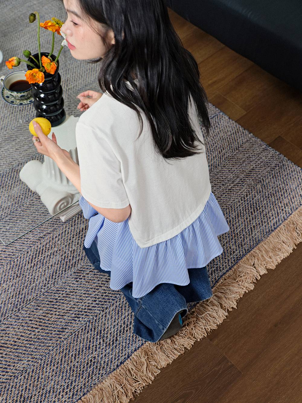 Layered Hem T-shirt – KUOSE.com Layered Hem T-shirt – KUOSE.com