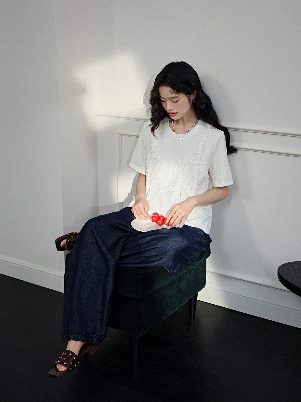 【kuose】偽のツーピースブラウス kuose】偽のツーピースブラウス