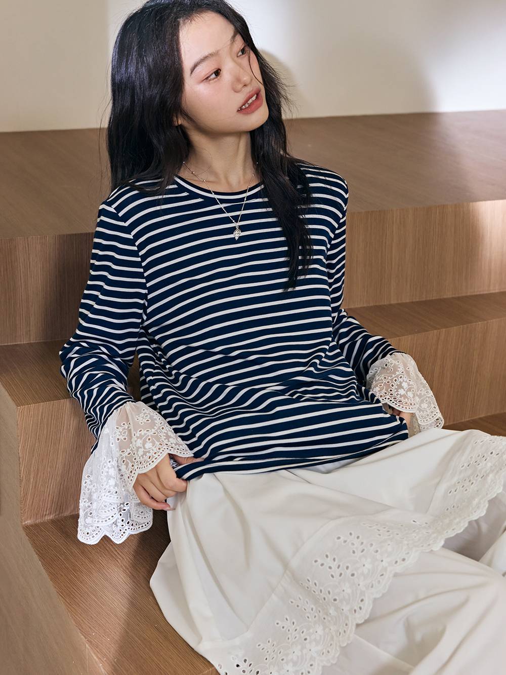 Striped Long-sleeve Top – KUOSE.com