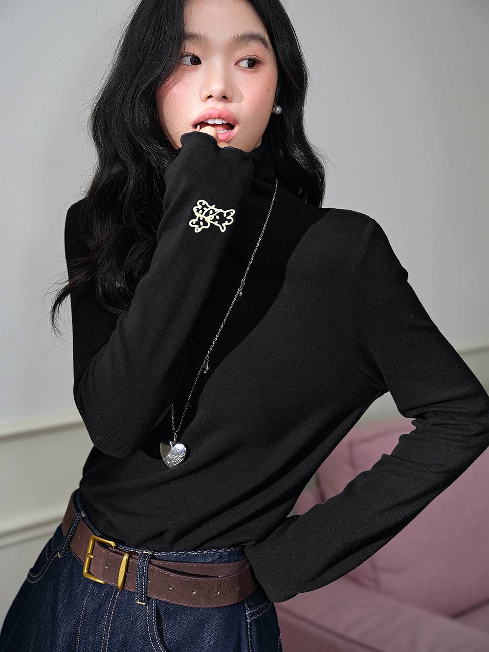 Turtleneck Long-Sleeve Top – KUOSE.com
