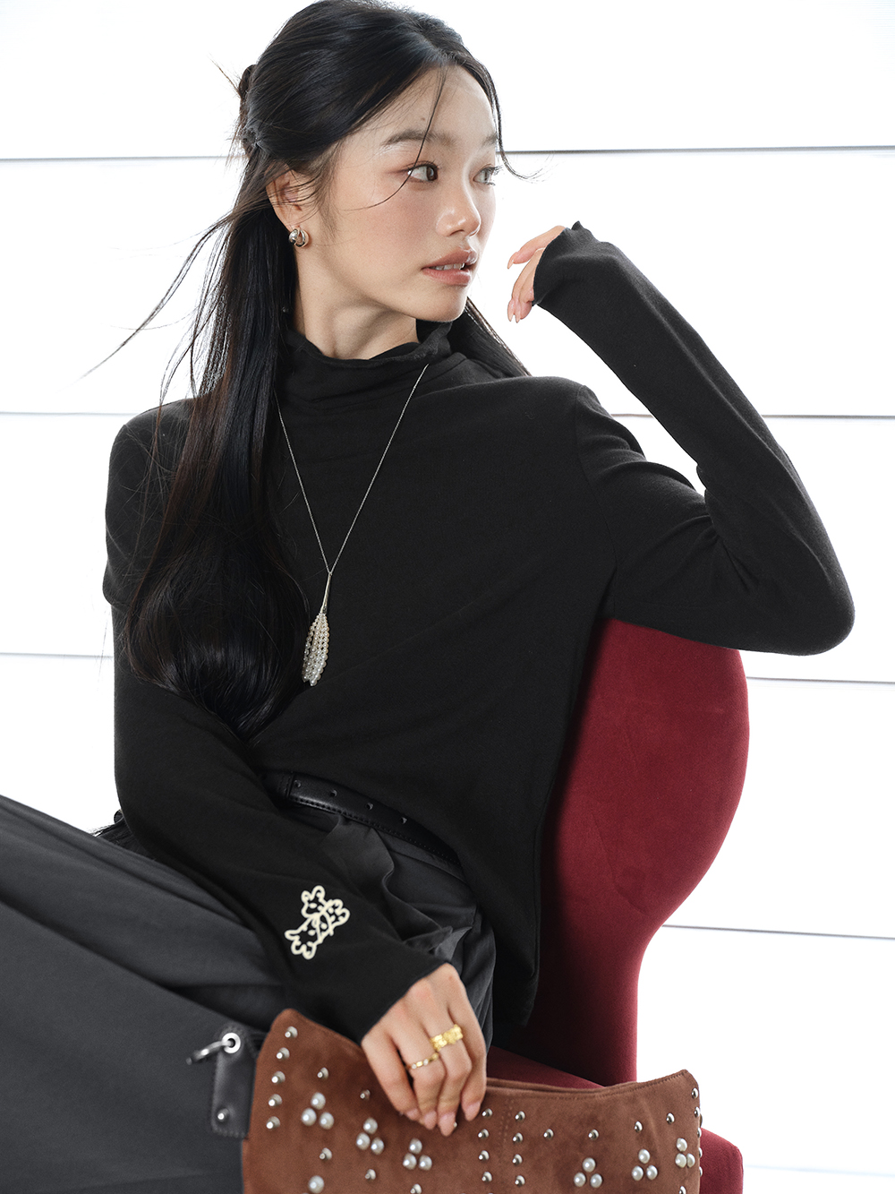 Turtleneck Long-Sleeve Top – KUOSE.com