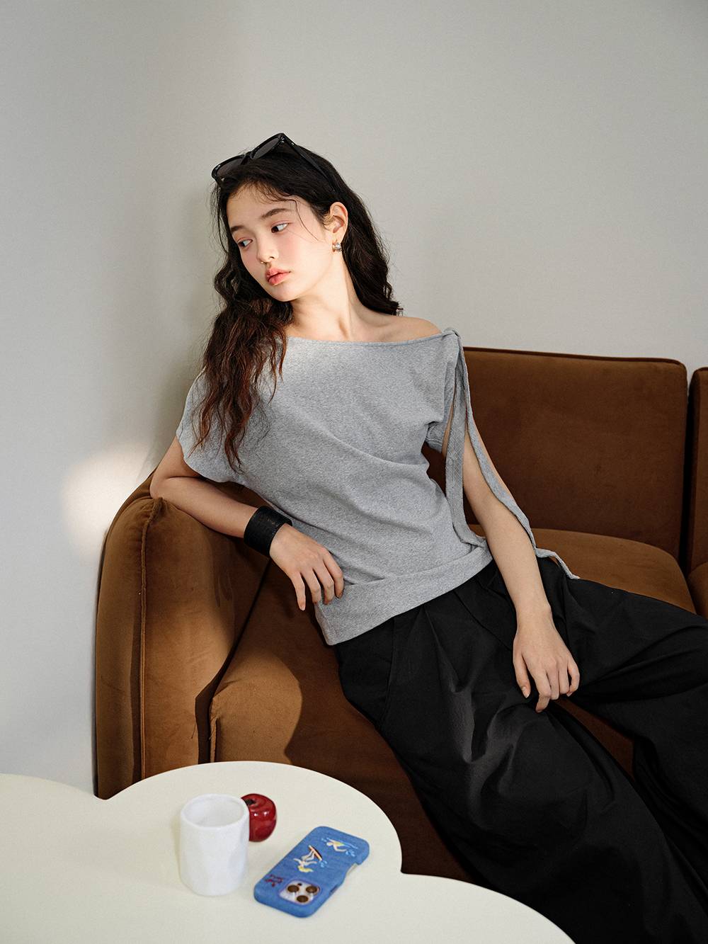 One Shoulder Bow Tie Top – KUOSE.com
