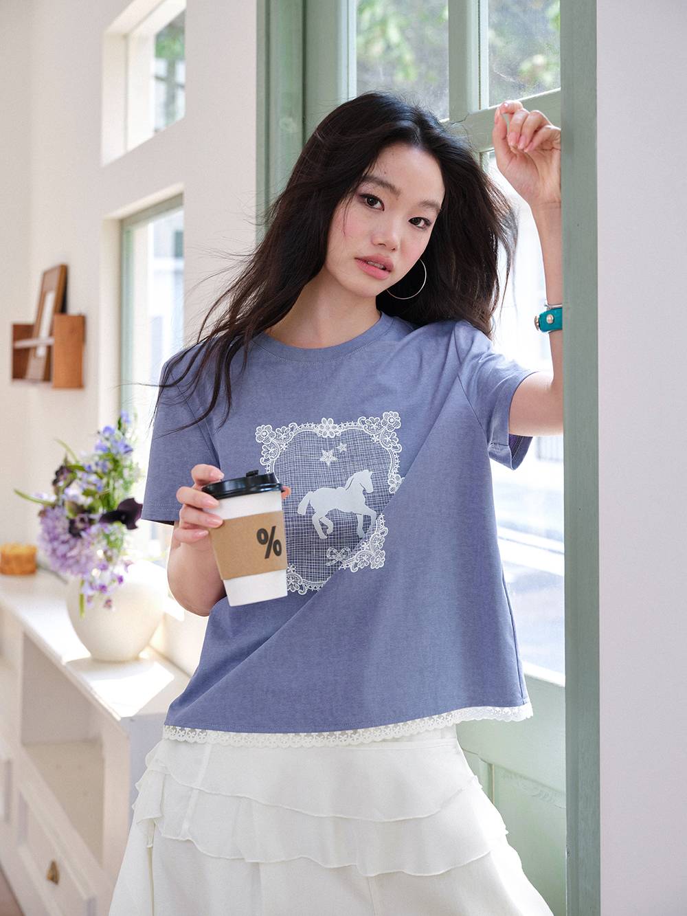 Lace Trim T-Shirt – KUOSE.com