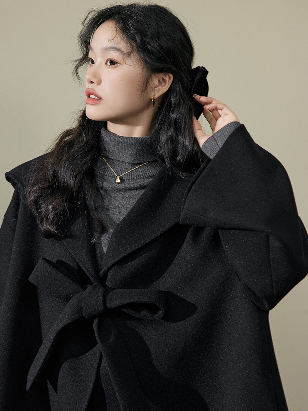 black tie winter coat