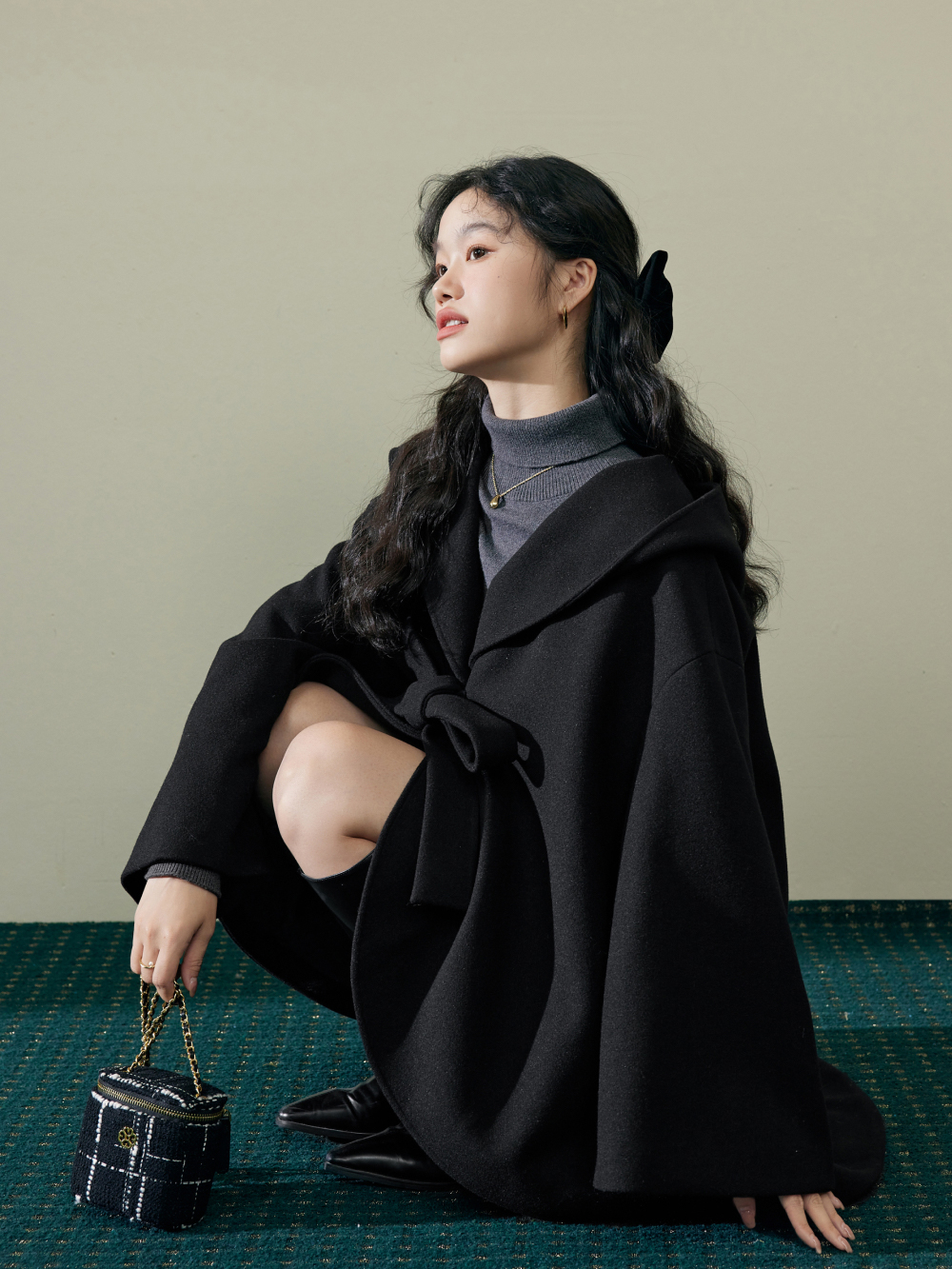 KUOSE 弓タイコート 韓国 ファッション ケープコート 弓タイコート – KUOSE.com