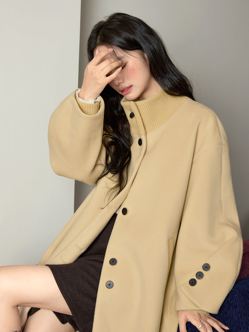 ファンネルネックウールブレンドコート – KUOSE.com