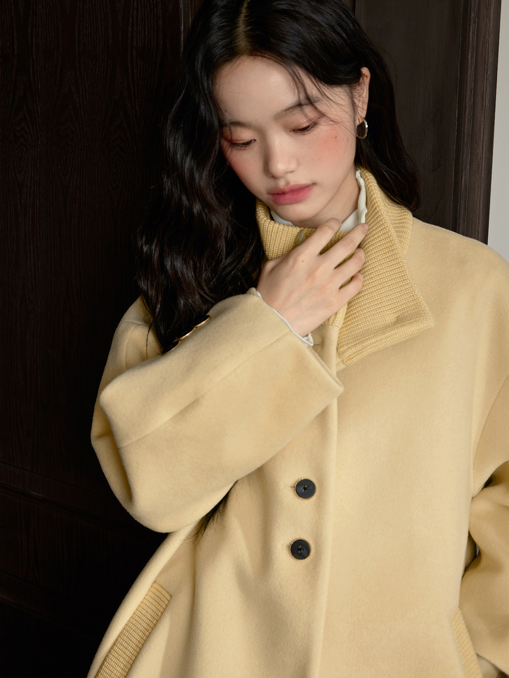 ファンネルネックウールブレンドコート – KUOSE.com