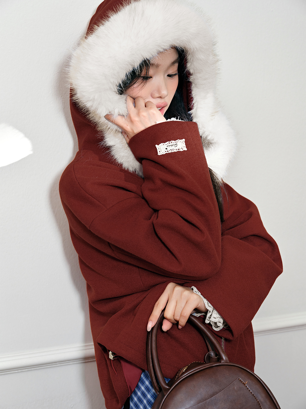 Detachable Faux Fur Collar Jacket – KUOSE.com