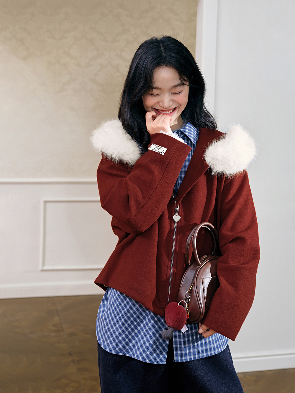 Detachable Faux Fur Collar Jacket – KUOSE.com
