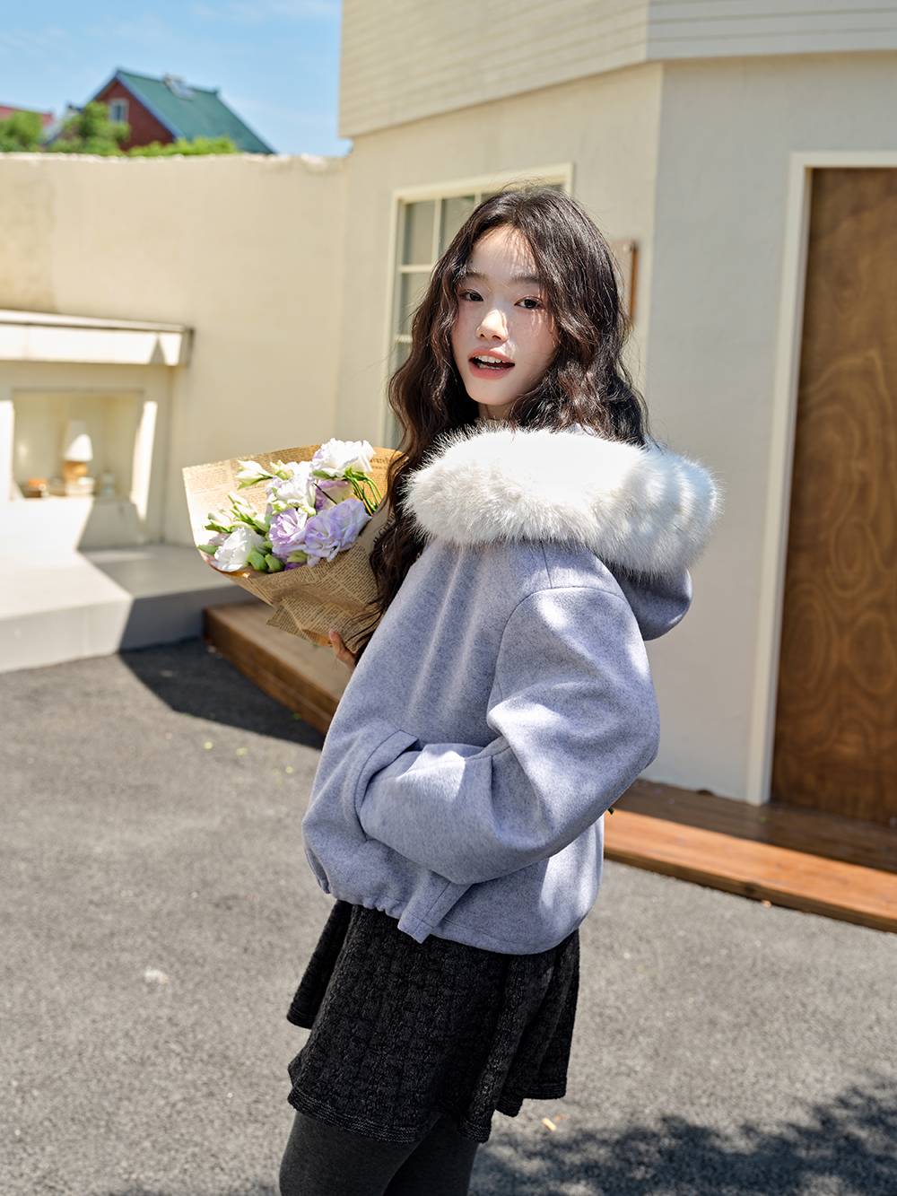 Detachable Faux Fur Collar Jacket – KUOSE.com
