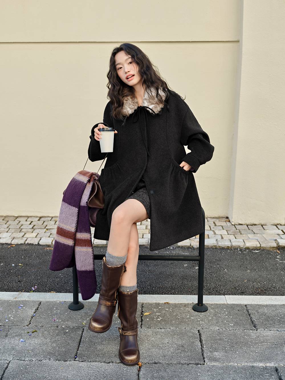 フェイクファーカラージャケット – KUOSE.com