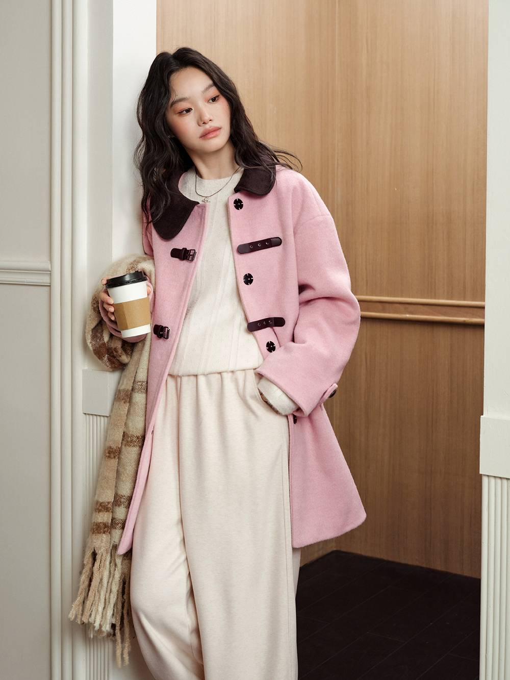 ピンクブラウン ミドル丈コート – KUOSE.com