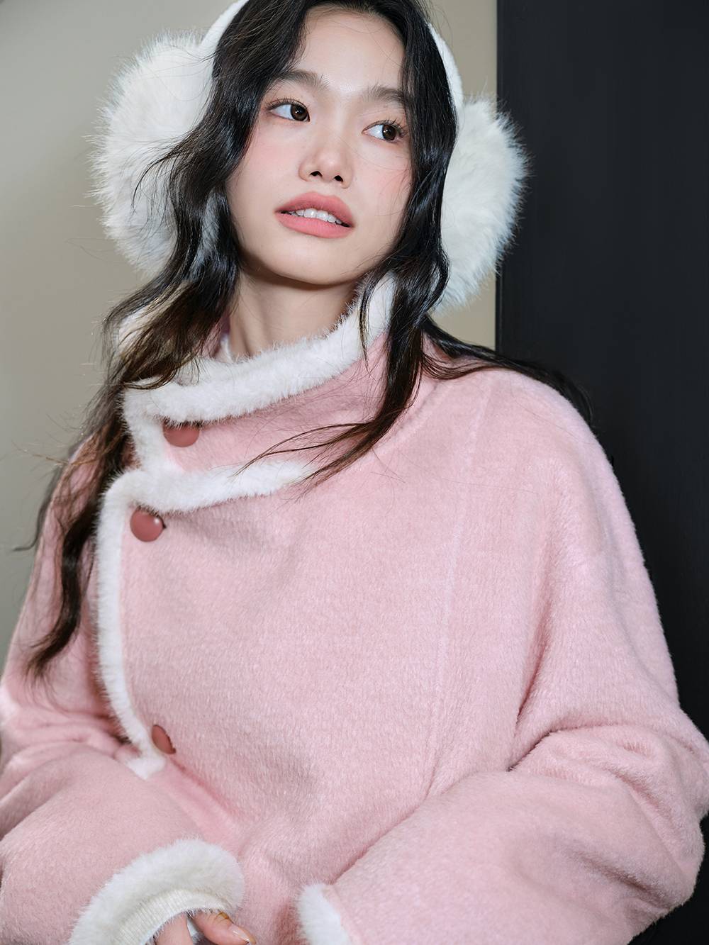 Pink Wool-Blend Coat – KUOSE.com