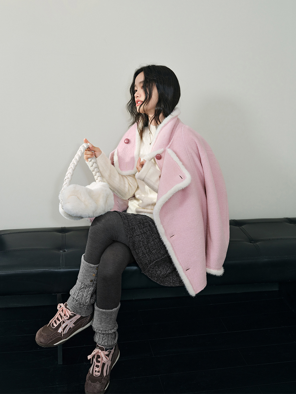 Pink Wool-Blend Coat – KUOSE.com