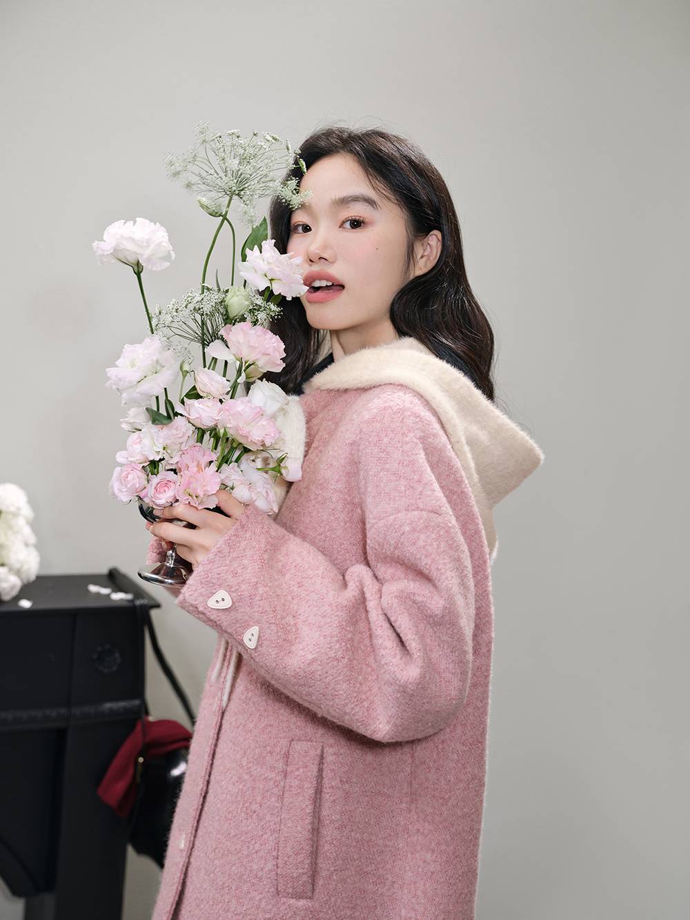 Detachable Hood Wool-Blend Coat – KUOSE.com