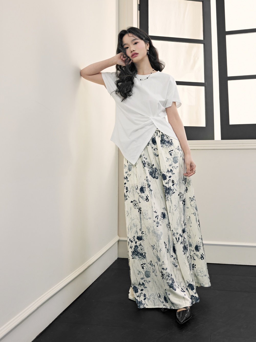 Floral Wide Leg Pants