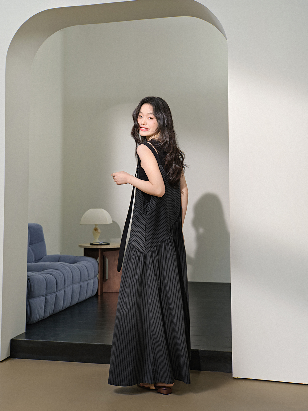 V-neck Striped Jumpsuit