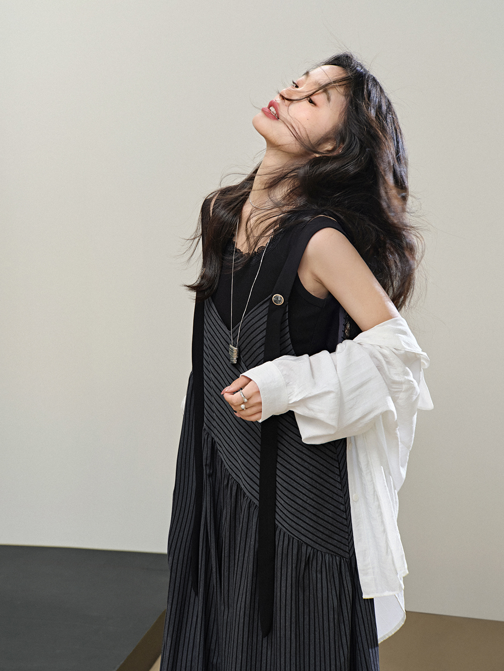V-neck Striped Jumpsuit
