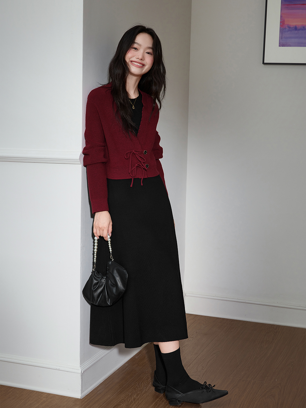 匿名発送　美品　KUOSE セーラカラーコート　ブラック　サイズM SK7404EW000988_fw_thumbM.jpg