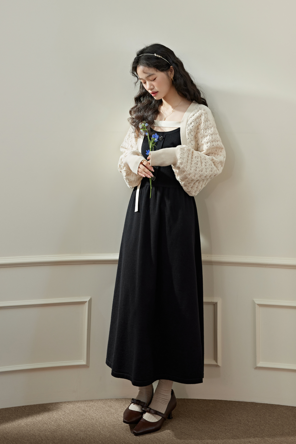 Cropped Cardigan and Dress –