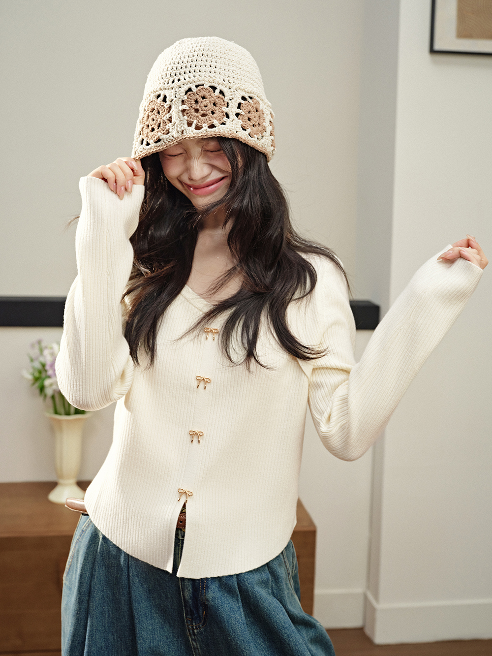 トップス Tina ribbon tops ANDMARY】Tina ribbon tops