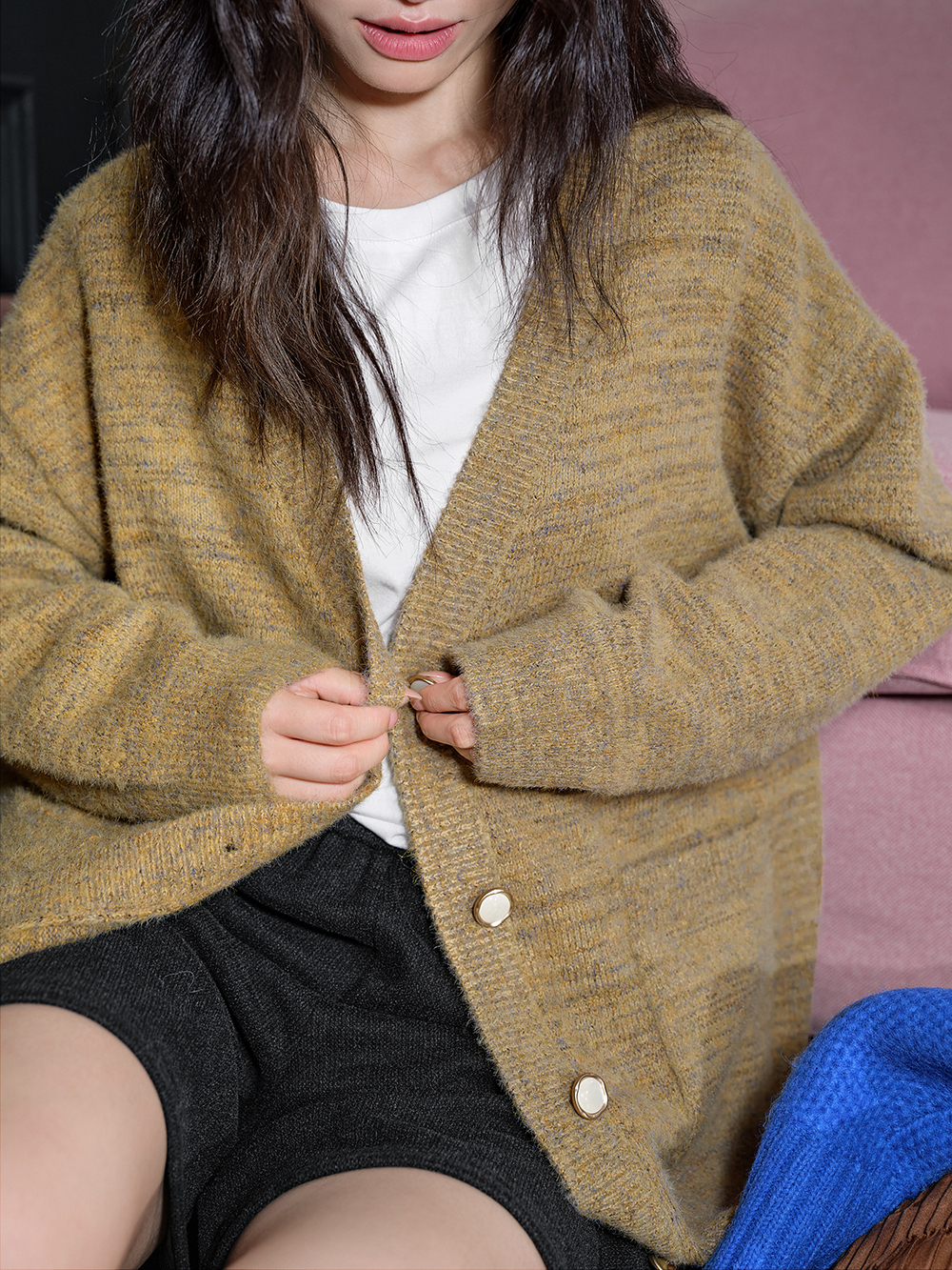 トップス TTTMSW Panther knit cardigan Twist Pattern Two Way Zipper Knit Cardigan CD20 - Korean