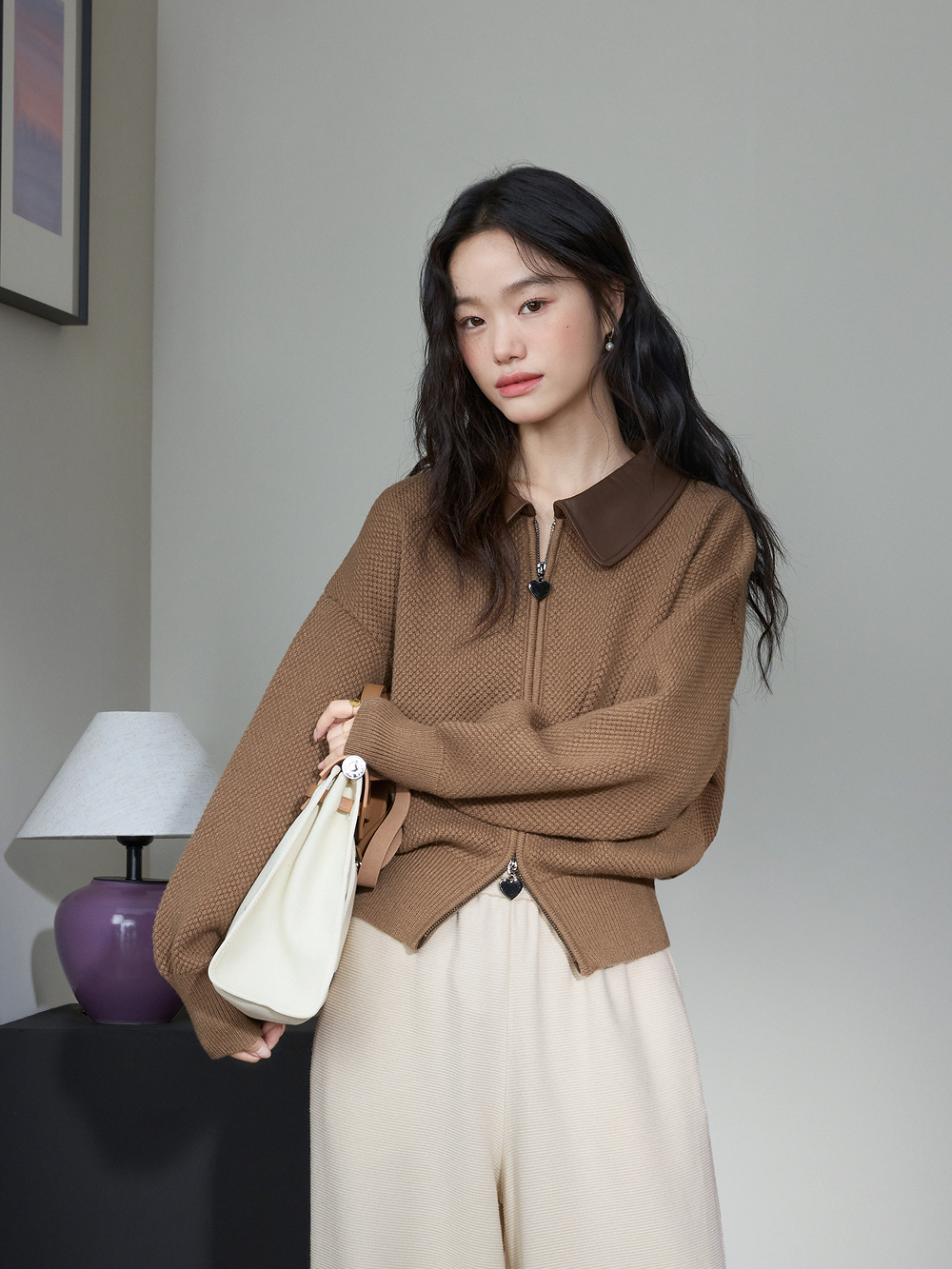 レディースウェア Double collar Unisex sweat / UNISEX Double Zip Cardigan Sweater – KUOSE.com