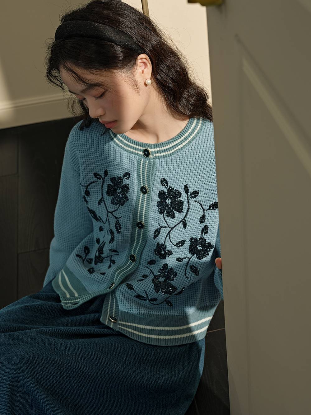 スパンコール刺繍カーディガン – KUOSE.com