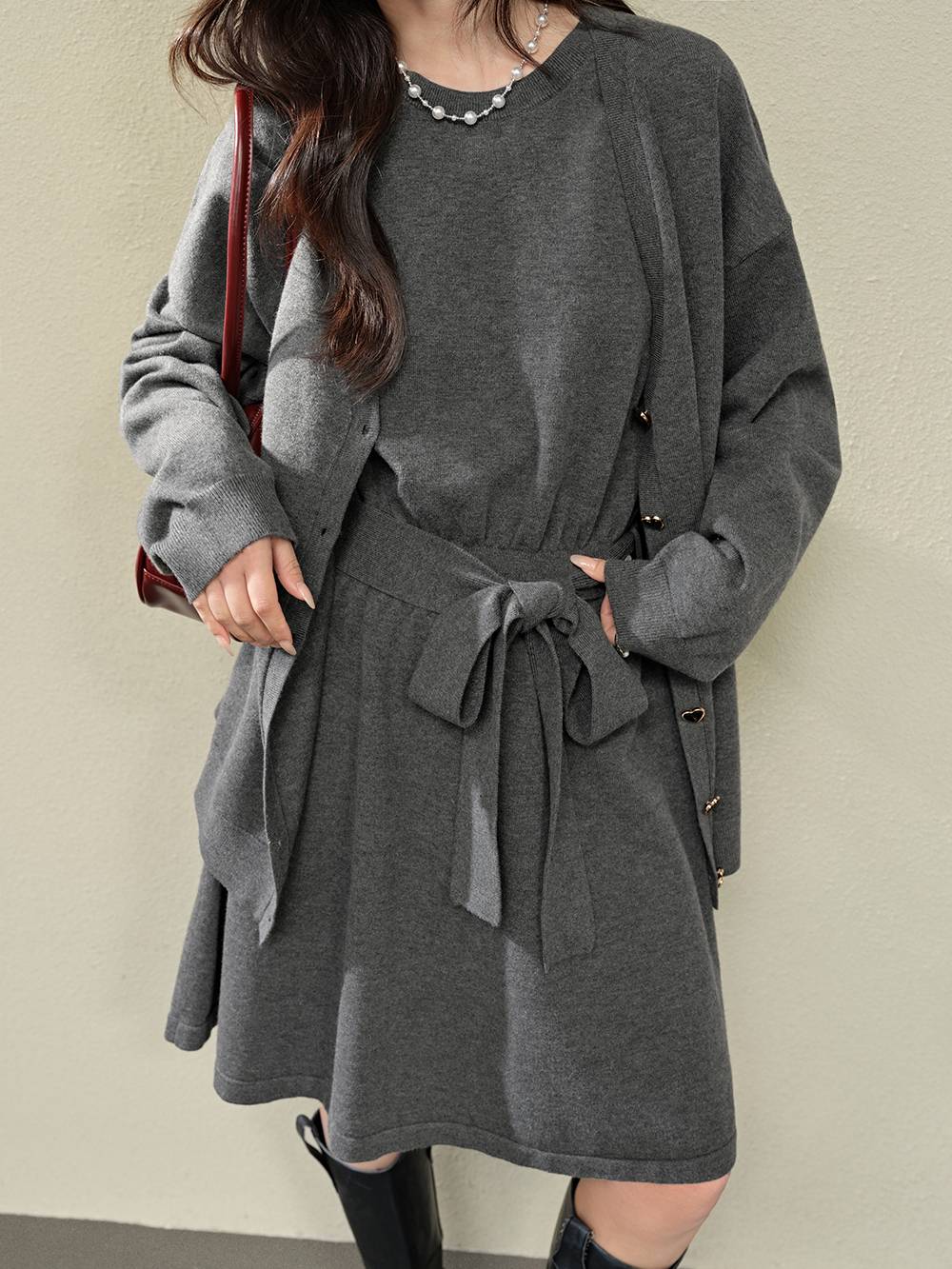 ☆送料・関税込☆YOUTHKREW★YK AREUM CARDIGAN DRESS SET★ Cardigan and Skirt – KUOSE.com