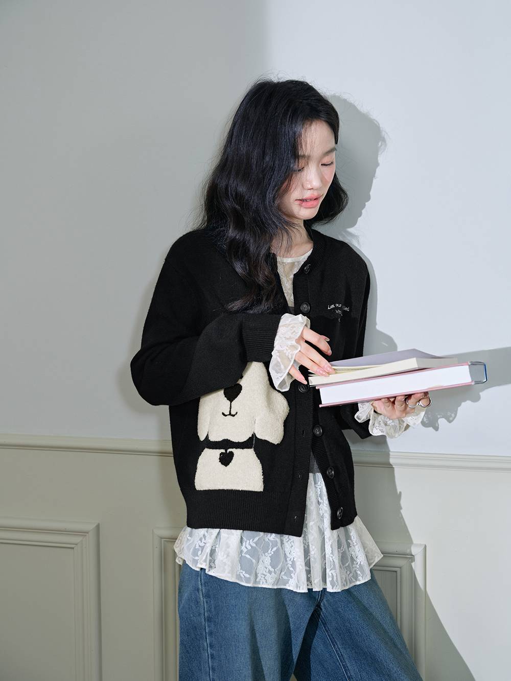 犬の刺繍カーディガンセーター – KUOSE.com