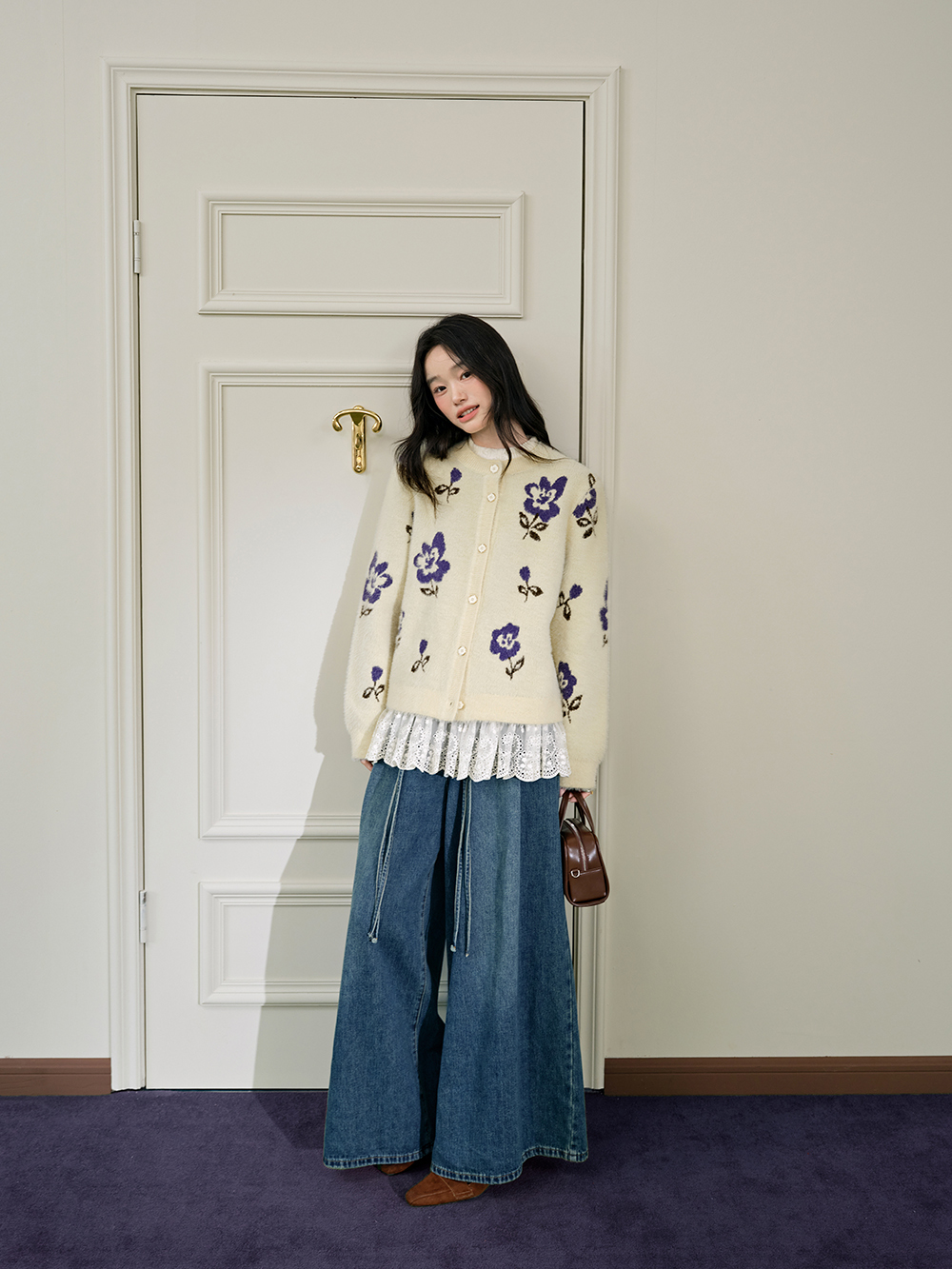 花柄のカーディガンセーター – KUOSE.com