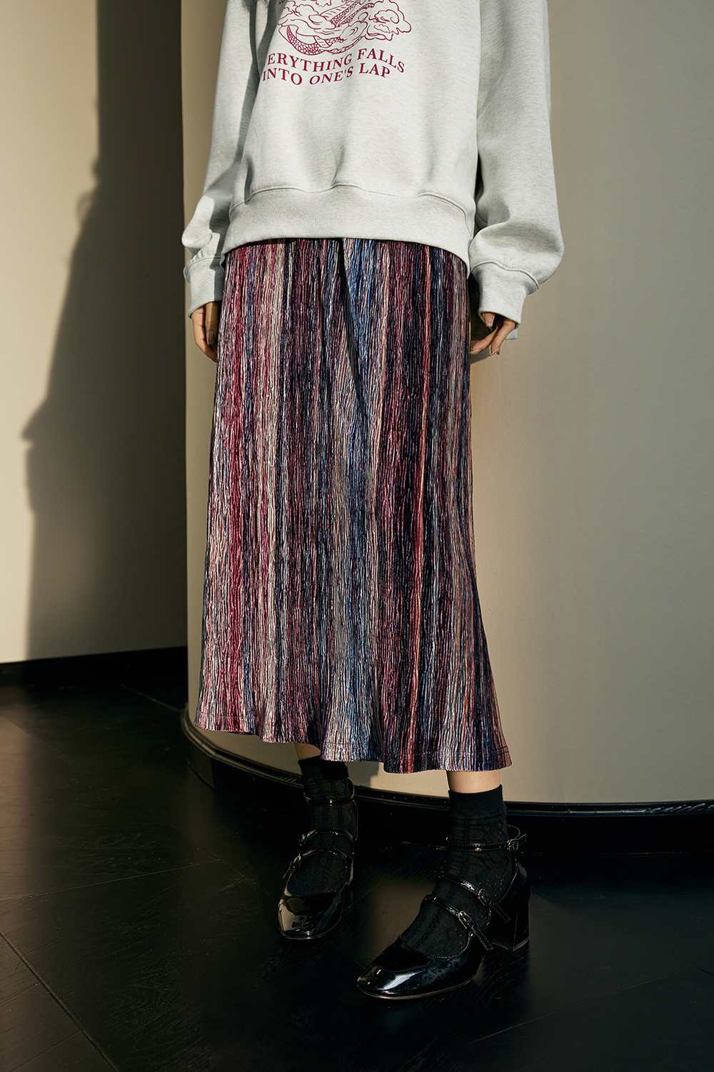 Striped hotsell velvet skirt