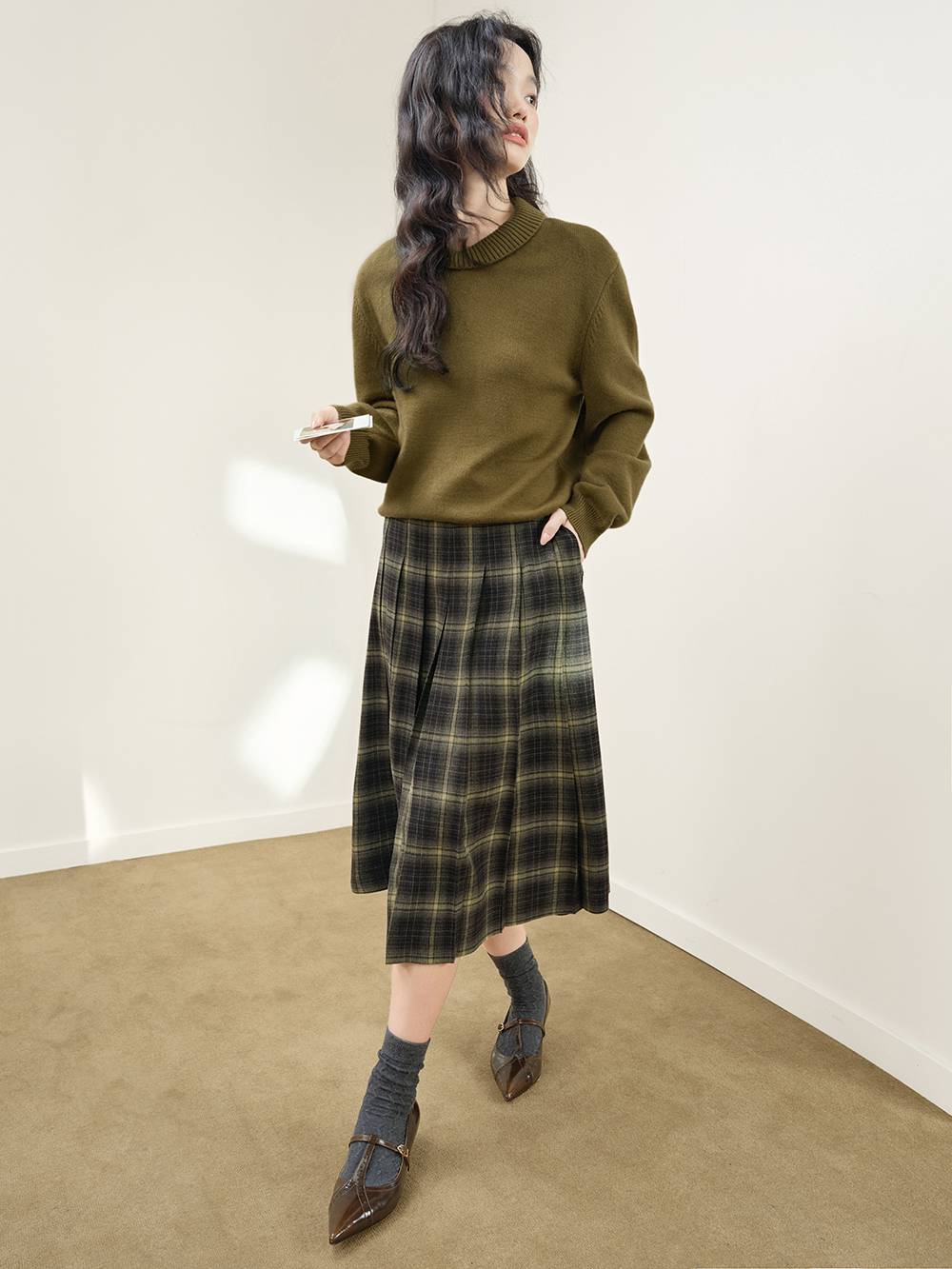 Pleated Plaid Skirt – KUOSE.com