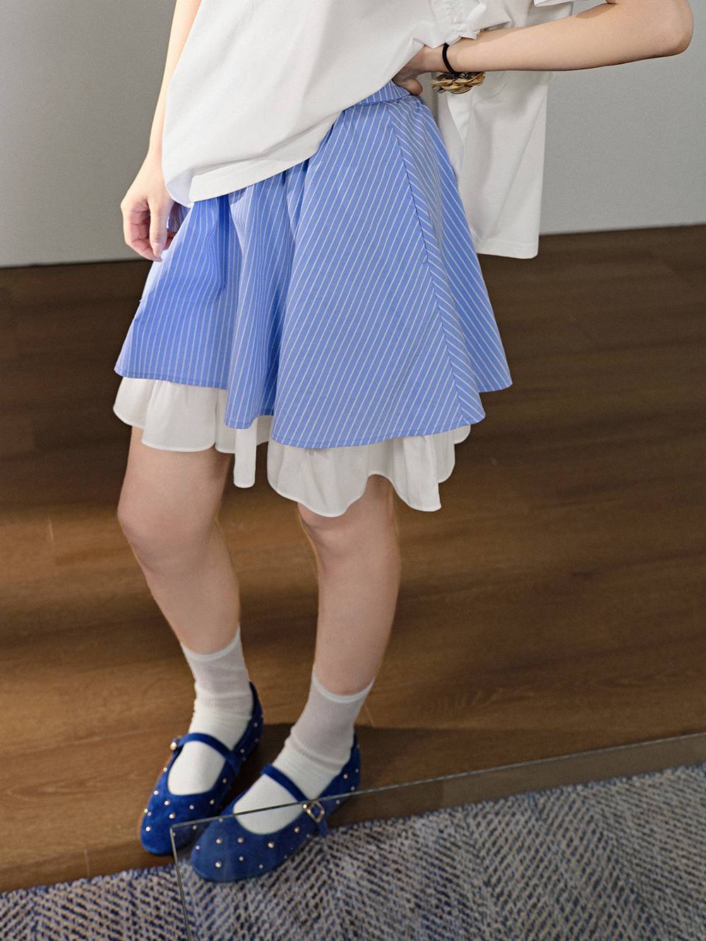 【COLOR iN ID】London Layer Skirt Slacks Skirts | Linen Look Frill Midi Skirt | boohoo