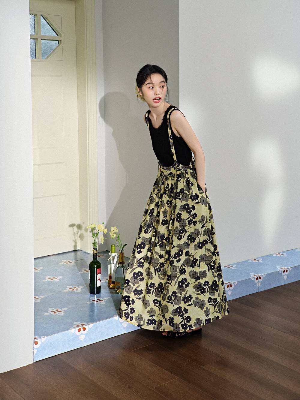 激安通販の Floral Suspender Skirt – KUOSE.com 小物