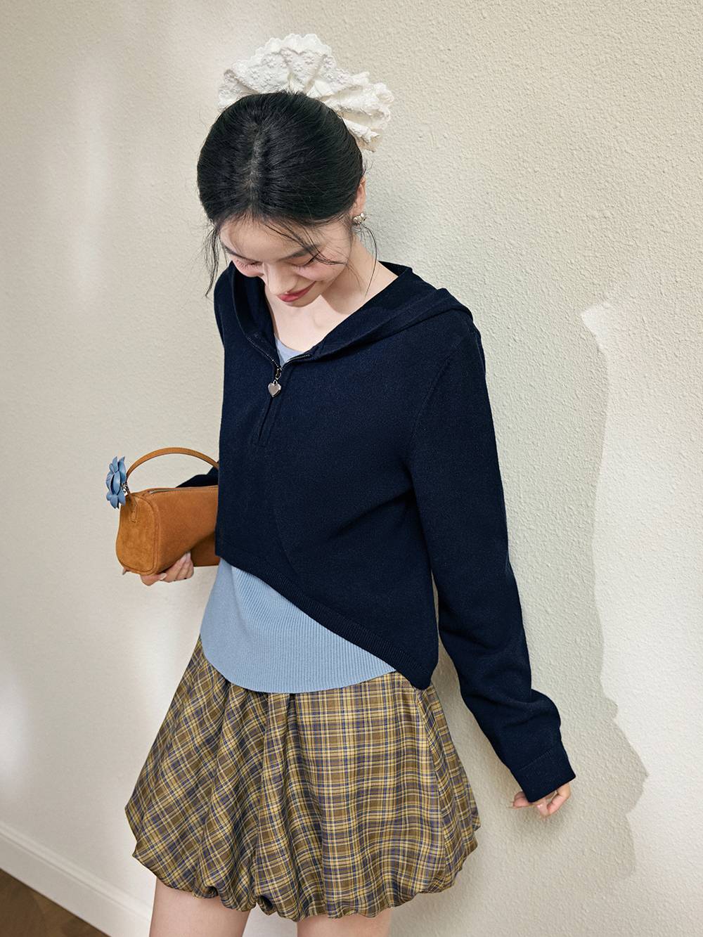 Plaid Bubble Hem Skirt – KUOSE.com