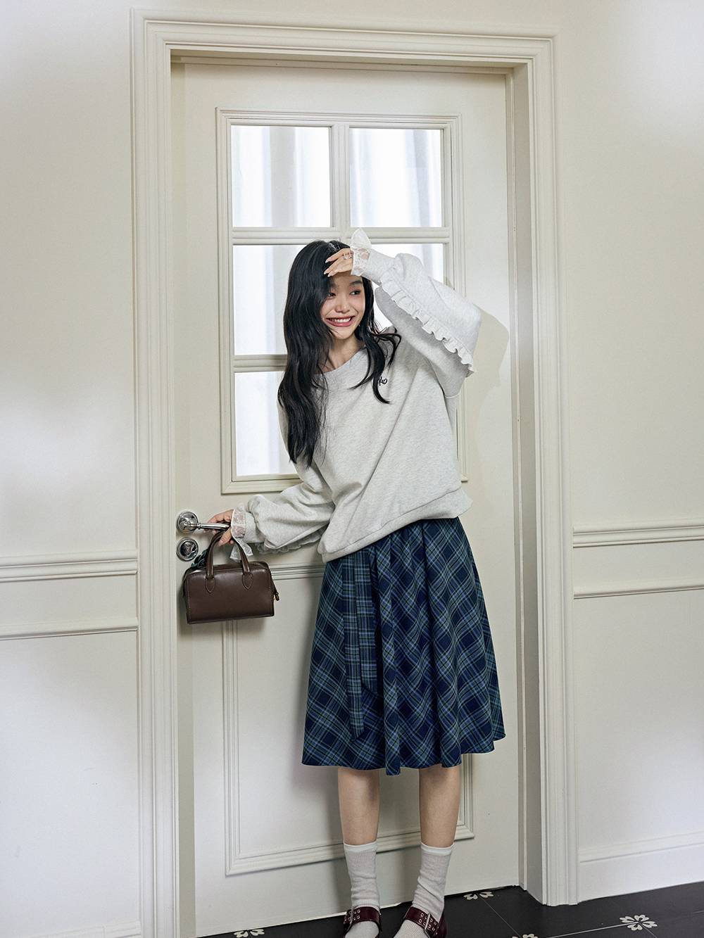 kogyaru 制服　120 Plaid Belted Skirt – KUOSE.com