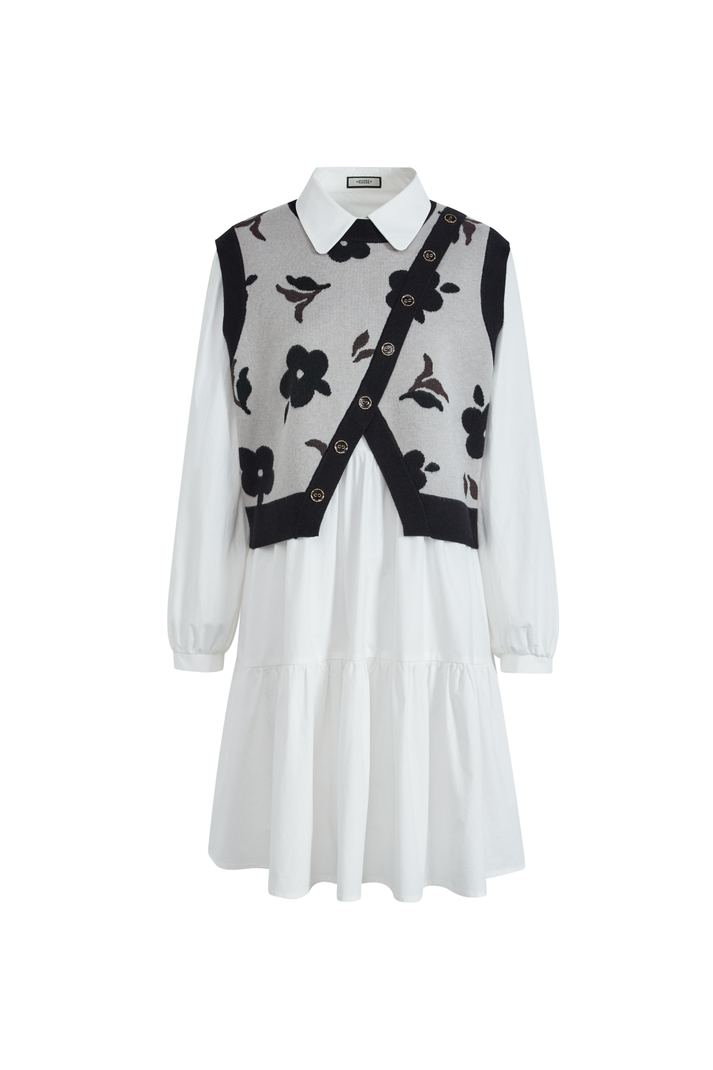 Floral Vest and Shirt Dress Set – KUOSE.com