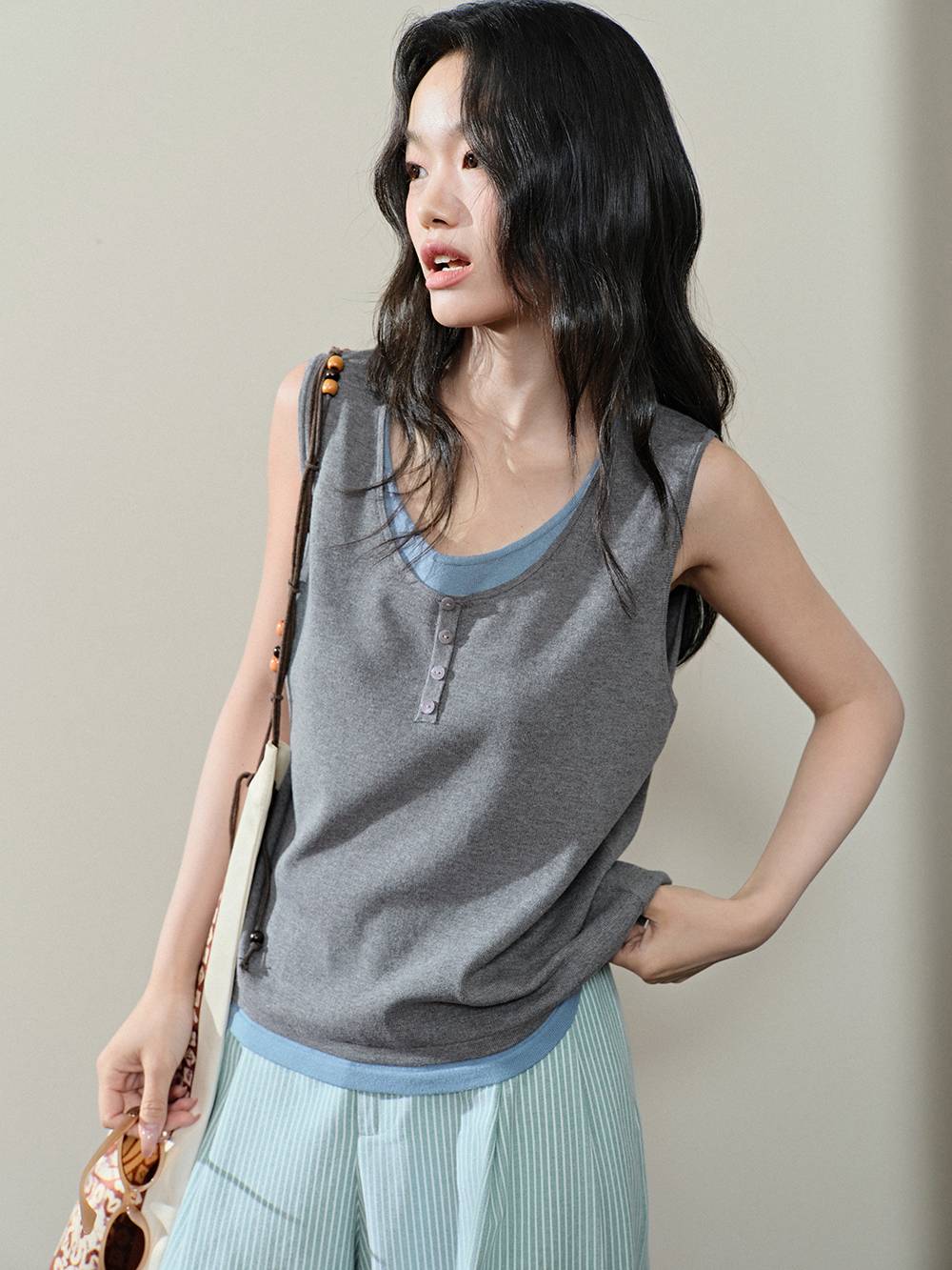 Fake Two-piece Tank Top – KUOSE.com