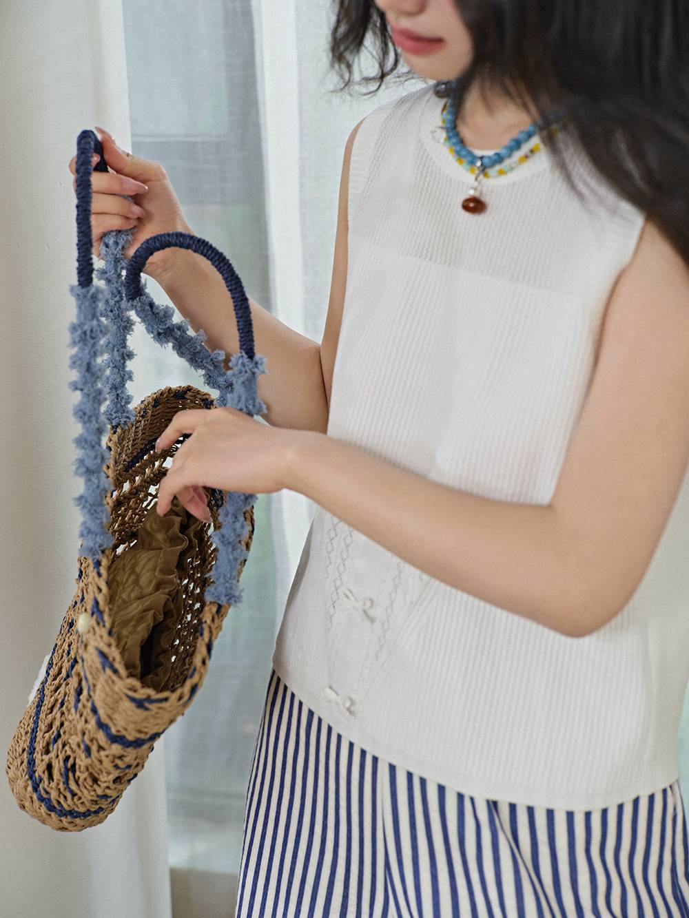 rurumu: 縷縷夢兎 ルルムウ 22SS frill check apron フリル
